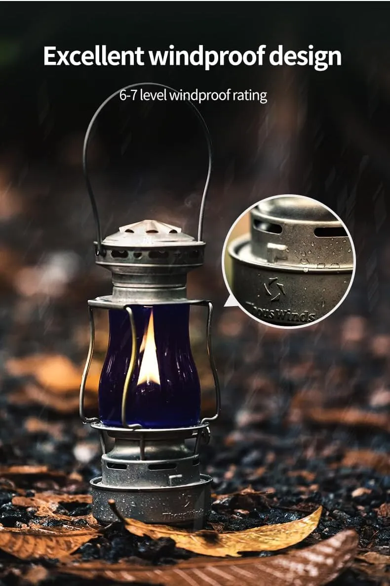 Vintage Oil Lantern, Waterproof Fuel Lantern with Carry Handle, for Outdoor Camping Hiking Patio Picnic, Green