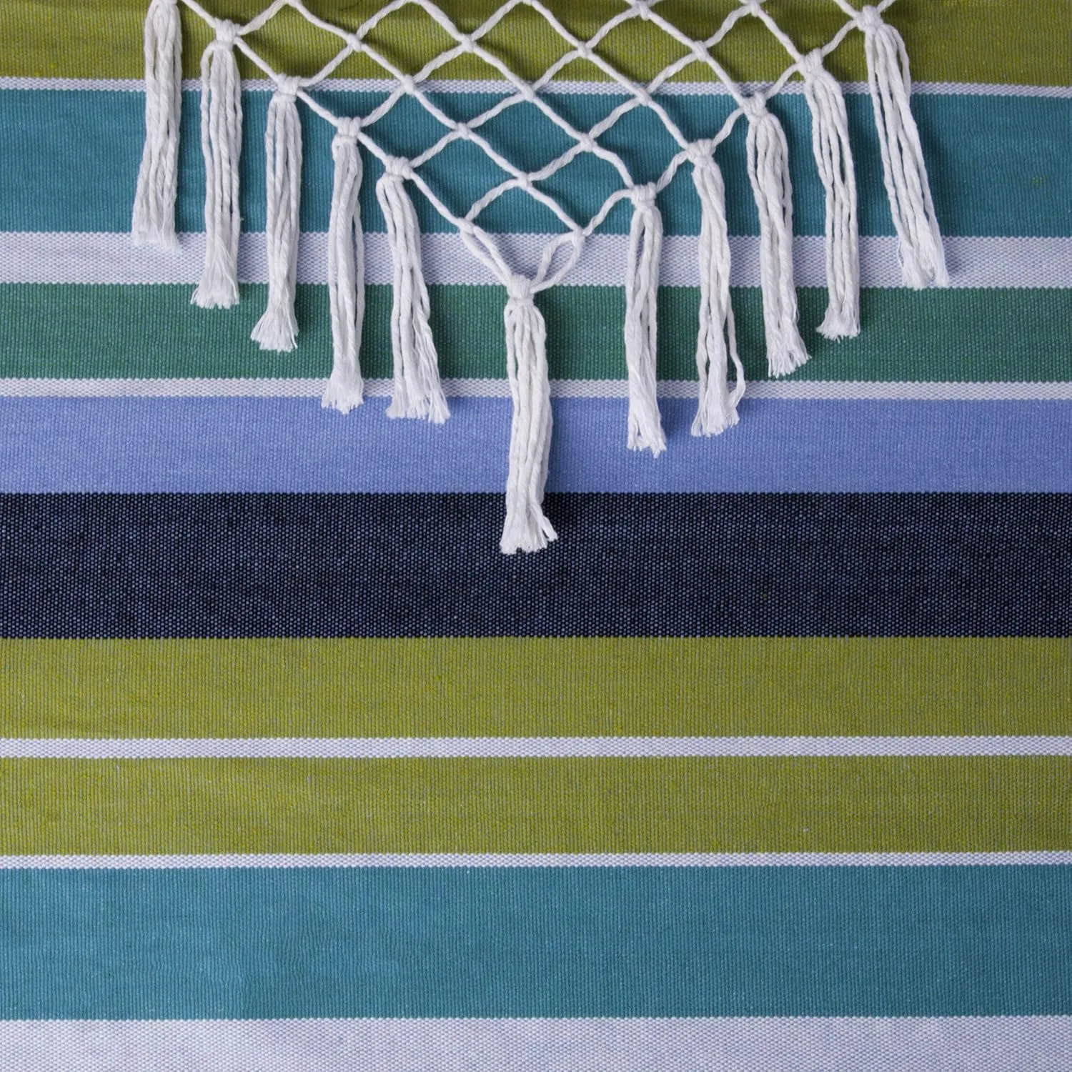 Vivere Cotton Hammock Chair with Hardwood Spreader Bar - 250 lb Capacity (Cayo Reef)