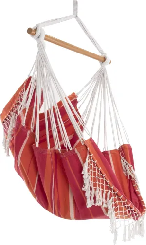Vivere Cotton Hammock Chair with Hardwood Spreader Bar - 250 lb Capacity (Mimosa)