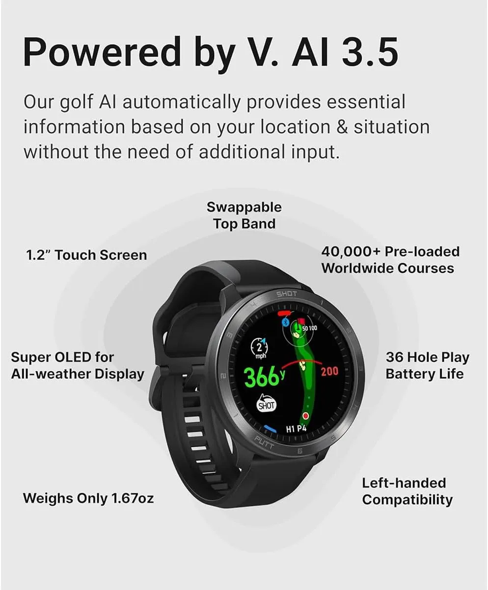 Voice Caddie T11 PRO Golf GPS Watch Bundle - Swing Analyzer with Course Preview, Wind Direction/Speed - Ideal Gift with HD Screen Protectors & Portable Charger
