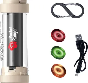 VSGO Pocket Ranger 5-in-1 Rechargeable Camping Lantern – EDC Headlamp, Mini Flashlight, Ambient & Signal Light, Waterproof & Lightweight for Hiking, Outdoor & Emergency (Sand Gold)