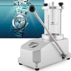 Watch Waterproof Tester Tool, Resistance Pressure Testing Machine, 2 Watches Capacity, Air Pressure Test Range: 0.3-6bar, for Watches, Jewelry, Glasses, Digital Electronics