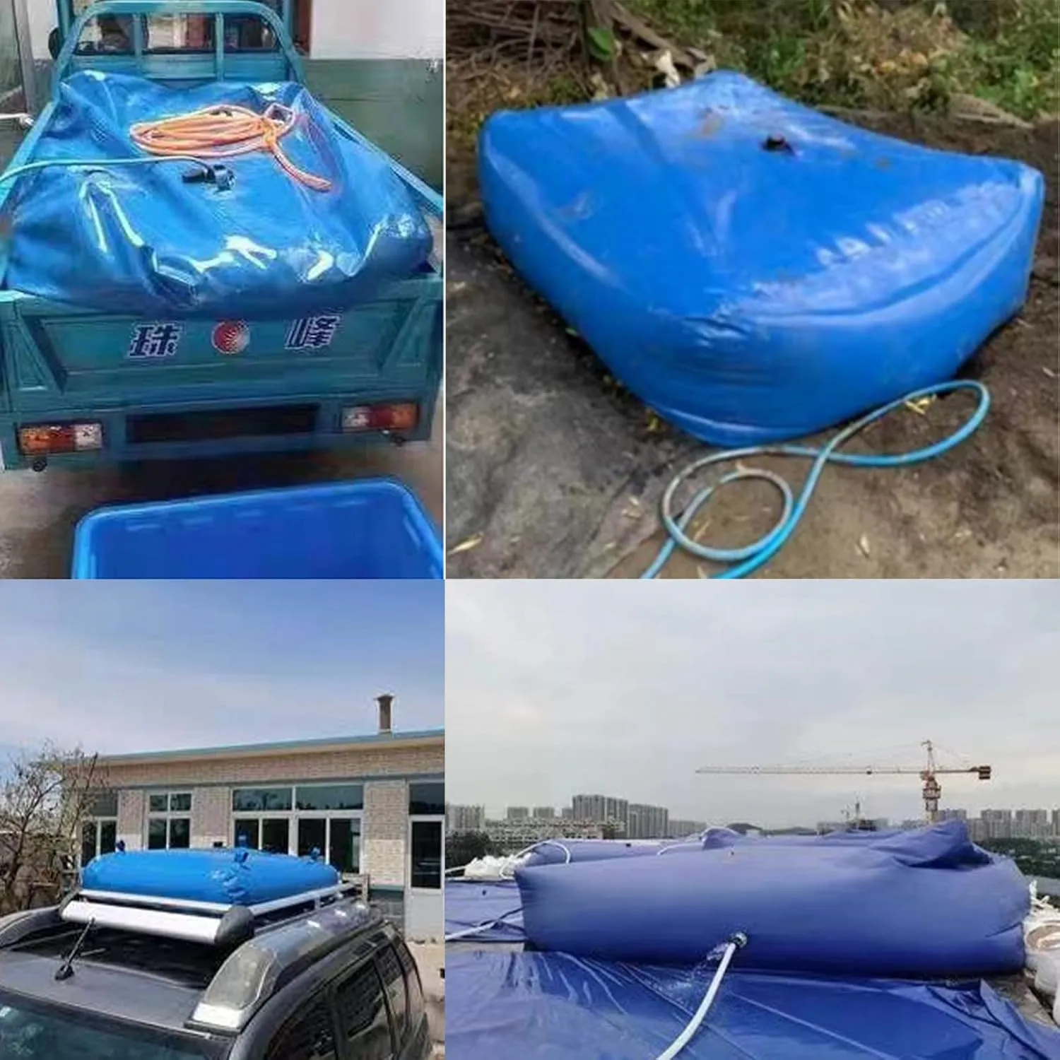 Water Bladder Leak Proof, Portable Emergency Large-Capacity Water Storage Container, Heavy Duty Soft Water Bag Tank for Drought Resistance (Size : 1.2x0.8x0.35m/330L/87Gal)