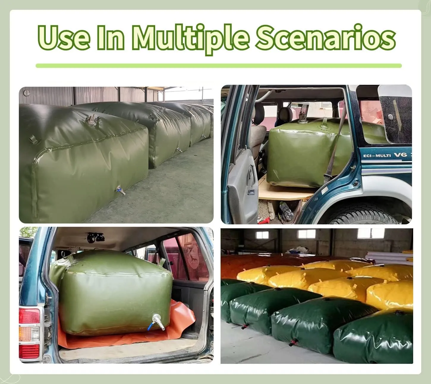 Water Bladder Tank，2000-100 Gallon Water Tank Collapsible Storage Container, Foldable Portable Large Capacity(4.5x1.7x1m/7650L/2020gallon)