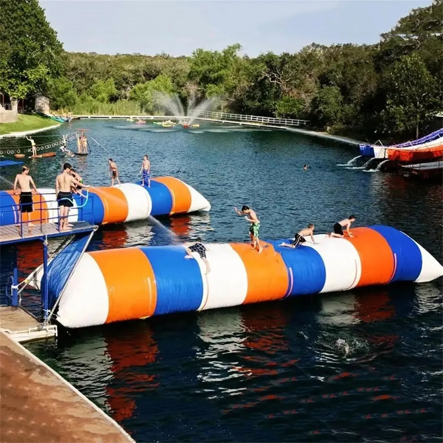 Water Inflatable Catapult Foot Outdoor Catapult Toys, Extreme Jumping Bag Lake Jumping Airbag for Adults