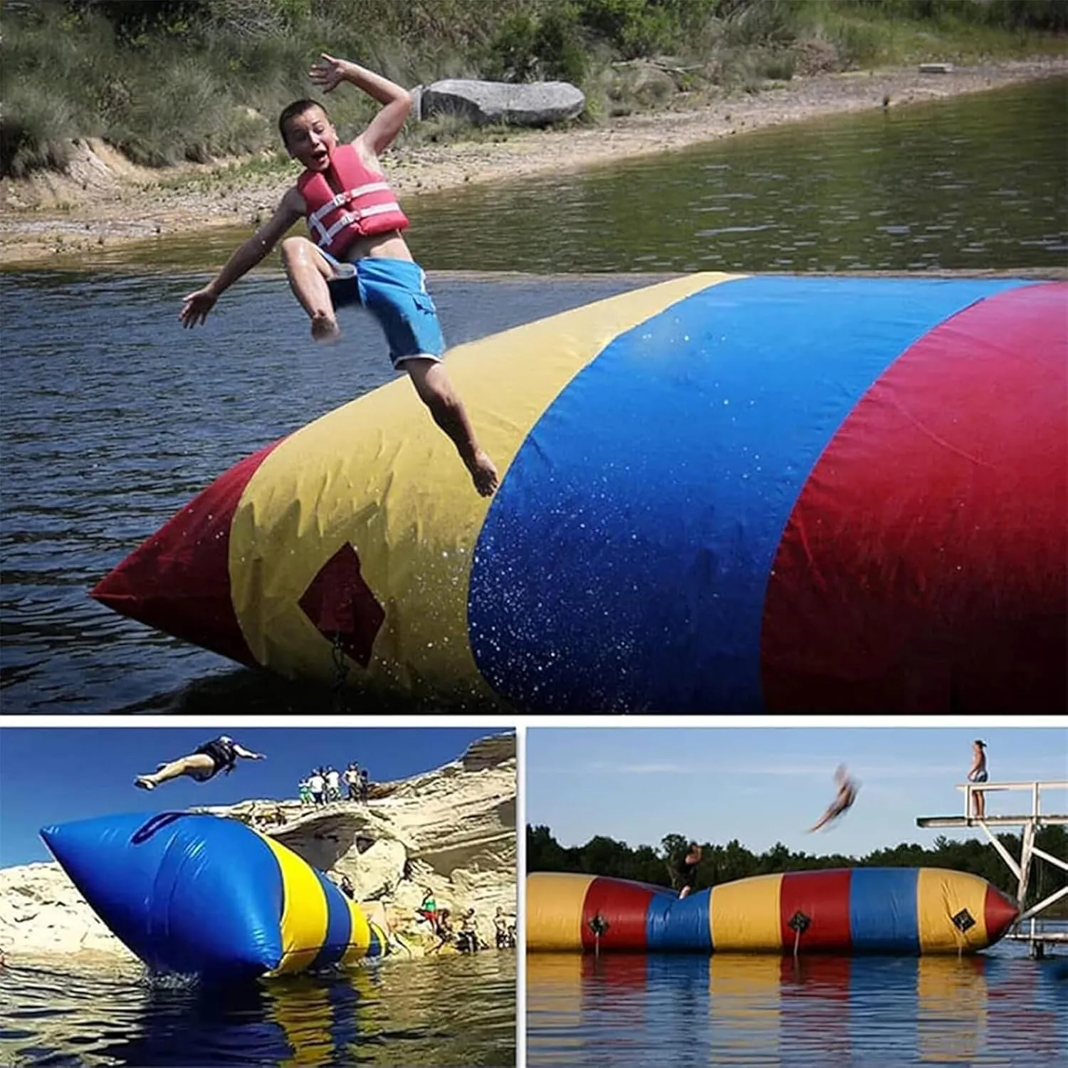 Water Inflatable Catapult Foot Outdoor Catapult Toys, Extreme Jumping Bag Lake Jumping Airbag for Adults