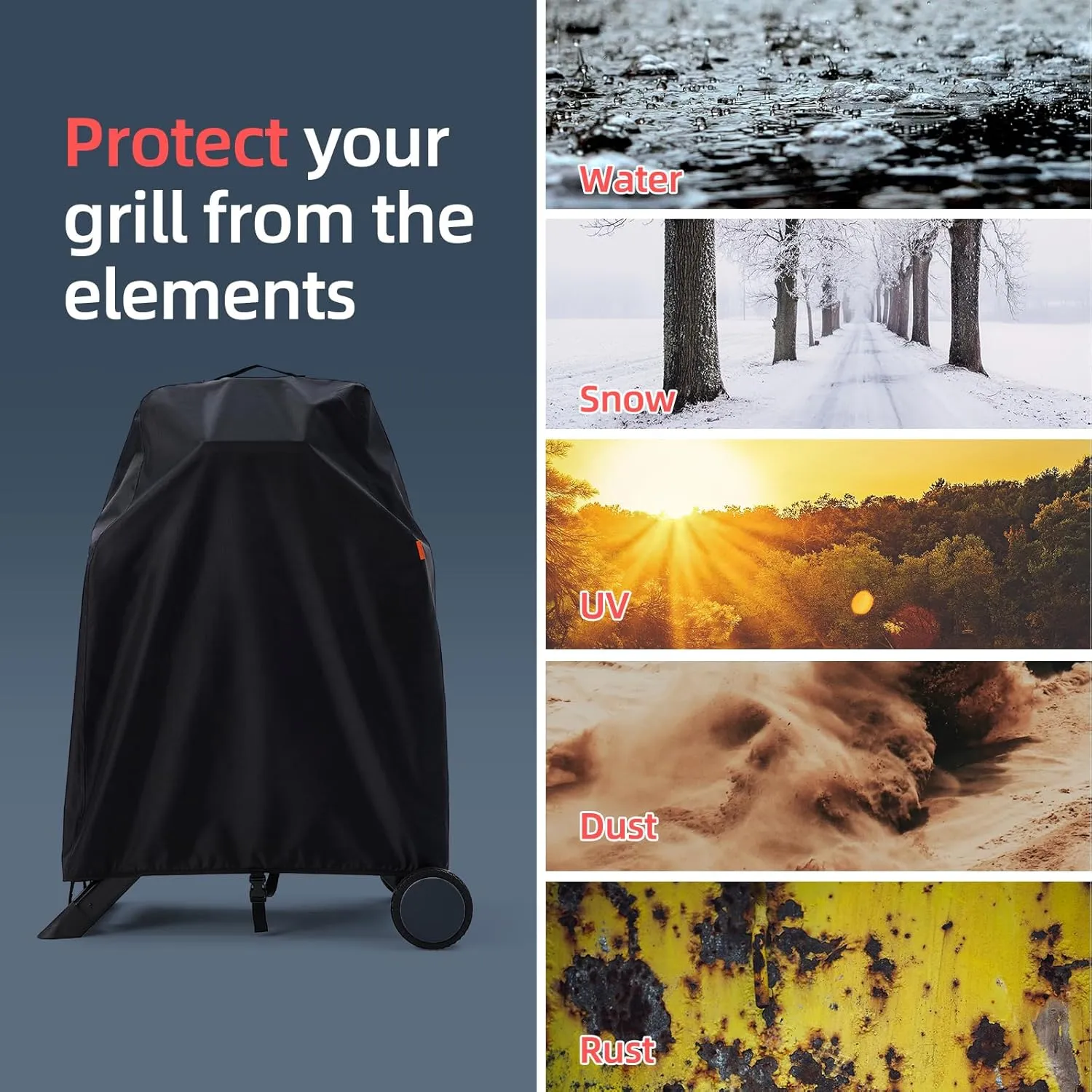 Waterproof Cover for Ninja Woodfire Outdoor Grill on XSKSTAND Woodfire Collapsible Stand, Outdoor Grill Accessories for Ninja Wood Fire Smoker OG700 Series (Cover Only)