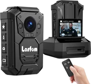 WD9 2K Body Mounted Camera,256G GPS Body Camera with Remote Control,3500mAh Battery for 16hours Video Recording,Waterproof Body Worn Camera with LED Light for Outdoor,Law Enforcement