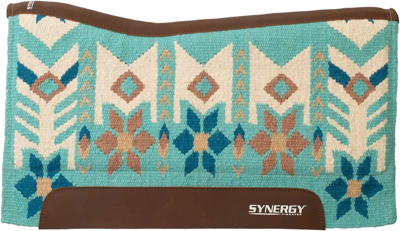 Weaver Leather Synergy Contoured Performance Saddle Pad, 33" L x 38" W - 1" Thick, Wool Blend Felt