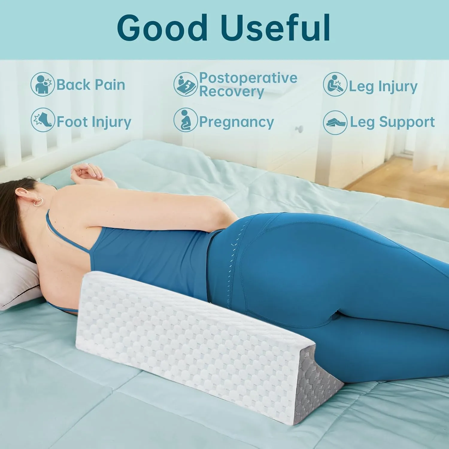 Wedge Pillow for Side Sleeping, Side Sleeper Body Back Positioners for Back Pain, Preventing Bedsores, After Surgery, Pregnancy Support, Ankle Support, Bed Wedge Pillow for Side Sleepers