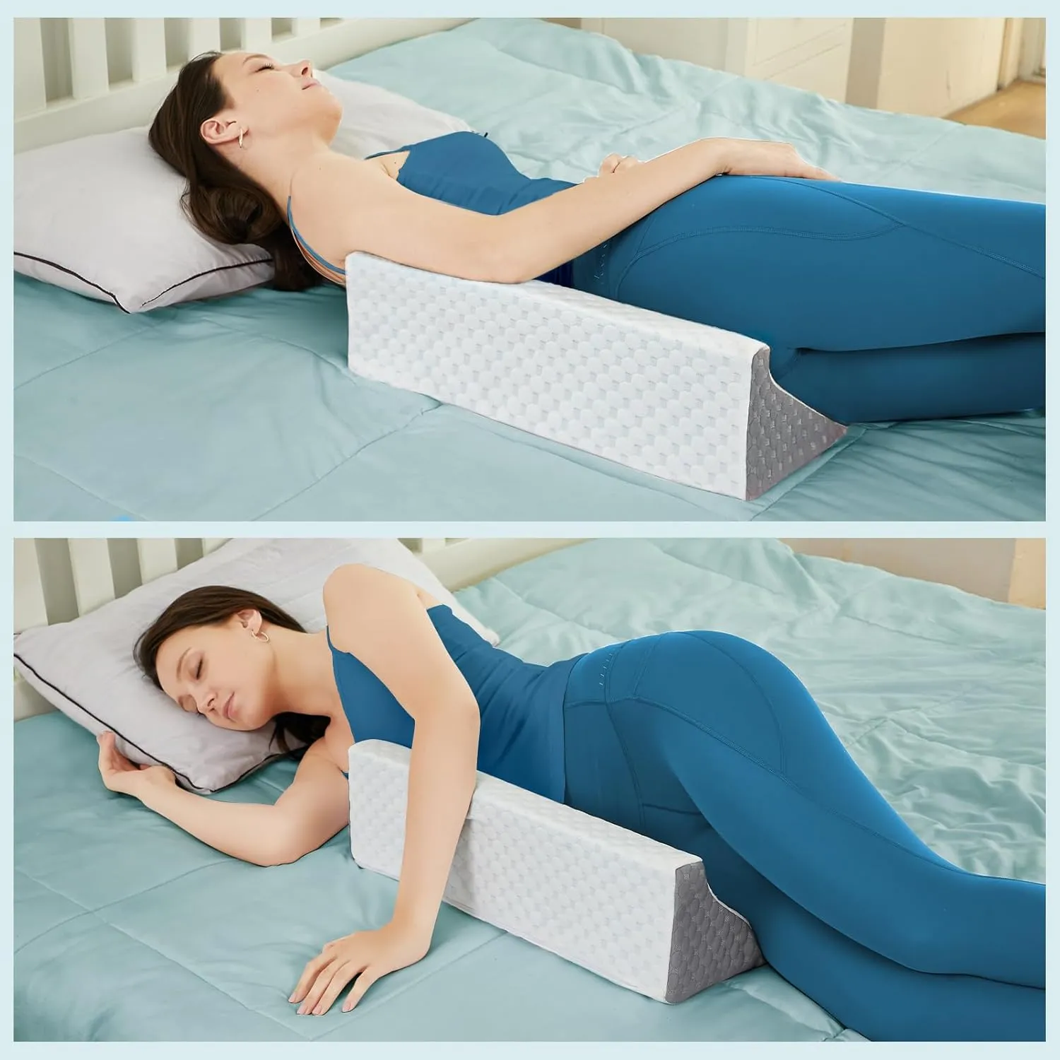 Wedge Pillow for Side Sleeping, Side Sleeper Body Back Positioners for Back Pain, Preventing Bedsores, After Surgery, Pregnancy Support, Ankle Support, Bed Wedge Pillow for Side Sleepers