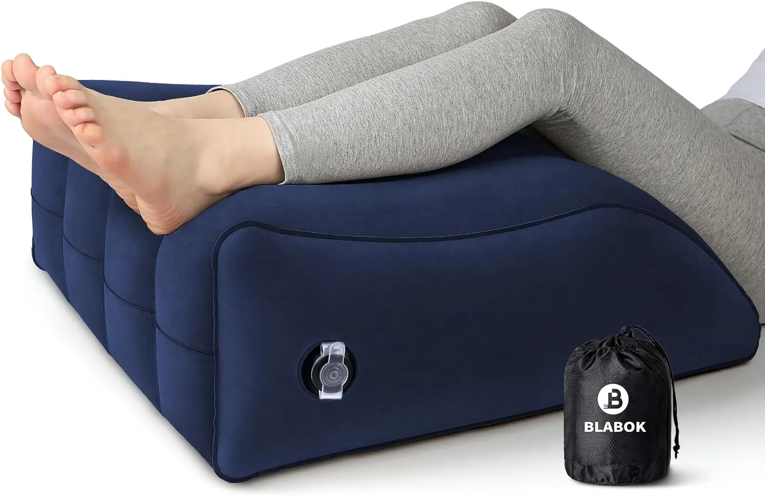 Wedge Pillow for Sleeping - Inflatable Leg Elevation Pillow for Swelling,Circulation,Leg & Back Pain Relief,Leg Support Pillow,Leg Wedge Pillows for After Aurgery,Hip,Foot,Ankle Recovery (Blue)