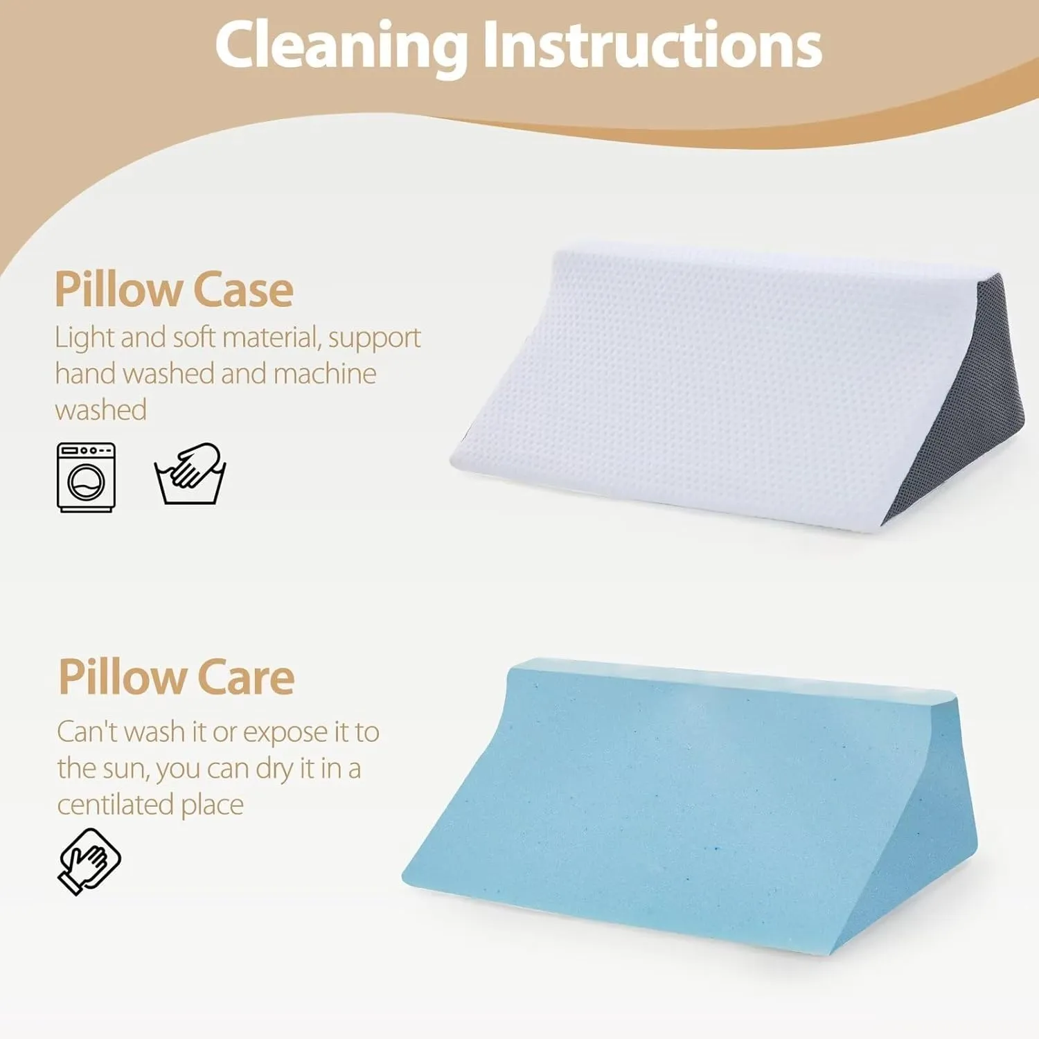 Wedge Pillow for Sleeping, Side Sleeper Body Back Positioners for Back Pain, Preventing Bedsores, After Surgery, Pregnancy Support, Ankle Support, Bed Wedge Pillow for Side Sleepers