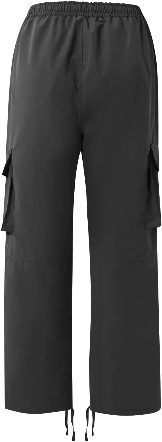 WENKOMG1 Men's Basic Tactical Bottoms Breathable Elastic Waist Trousers Pencil Leg Sports Bottoms