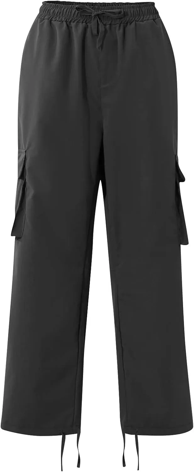 WENKOMG1 Men's Basic Tactical Bottoms Breathable Elastic Waist Trousers Pencil Leg Sports Bottoms