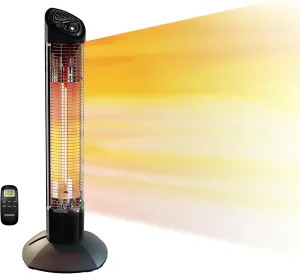 Westinghouse Infrared Electric Outdoor Heater, Oscillating With Remote, Radiant Heating with Auto Shut-Off with tip over Protection Portable and Lightweight Patio Heater, Waterproof and Dust Resistant