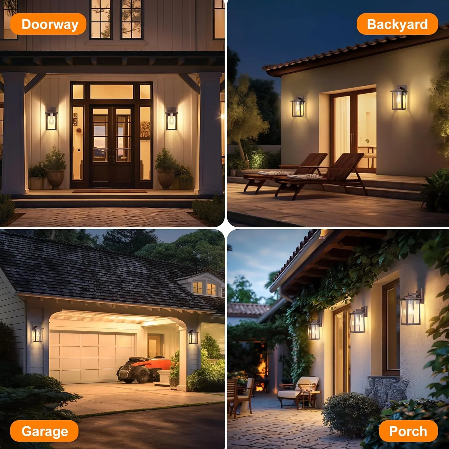 WIHTU Oil Rubbed Bronze Dusk to Dawn Outdoor Wall Light Fixtures Wall Mount, Exterior Lighting Fixture for House, Sensor Outdoor Wall Sconce Lights, Waterproof Outside Lantern Lamp for Garage, Doorway