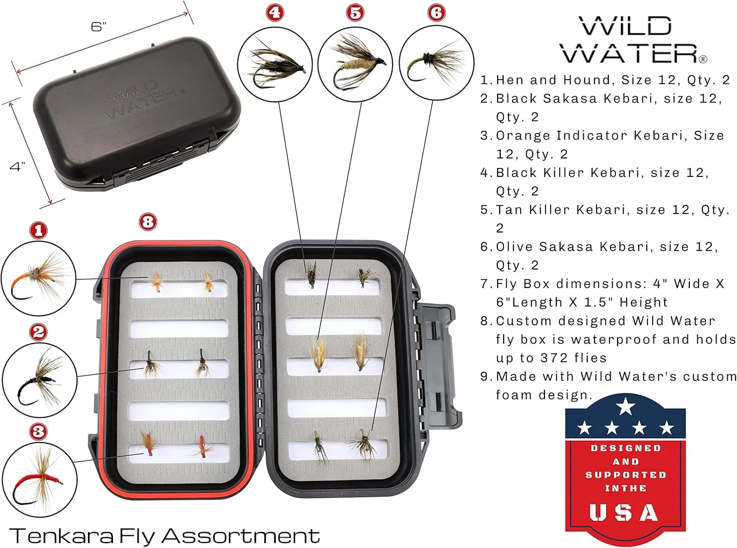 Wild Water Tenkara Starter Package, Excellent Fly Fishing Equipment for Beginners, Includes Flies, Three Lines, Hard Tube Case & Rod Sock