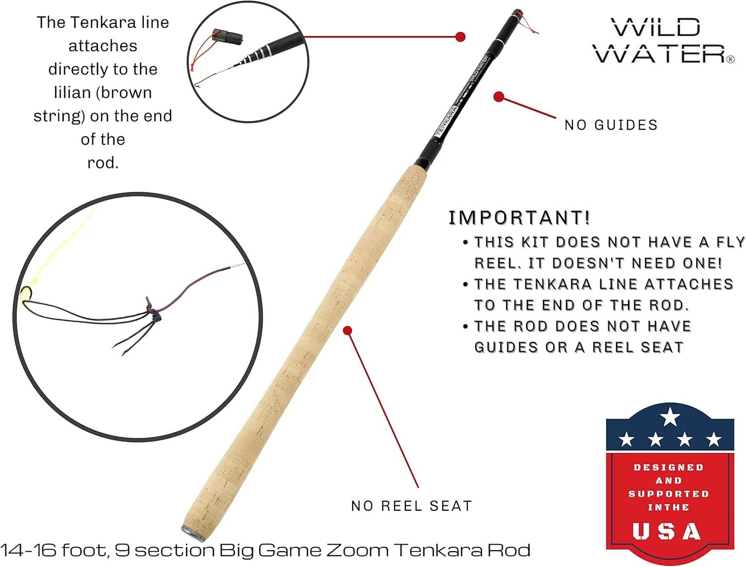 Wild Water Tenkara Starter Package, Excellent Fly Fishing Equipment for Beginners, Includes Flies, Three Lines, Hard Tube Case & Rod Sock