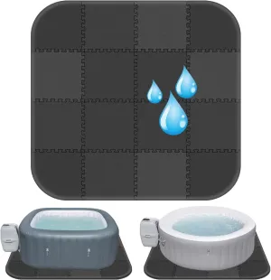 Winceed 85 inch Hot Tub Mat, 9mm Thickness Hot Tub Mat for Inflatable Tub Outdoor Indoor, Absorbent Spa Pool Flooring Protector Pad, EVA Foam Padding for Portable Round/Square Hot Tubs (Black)