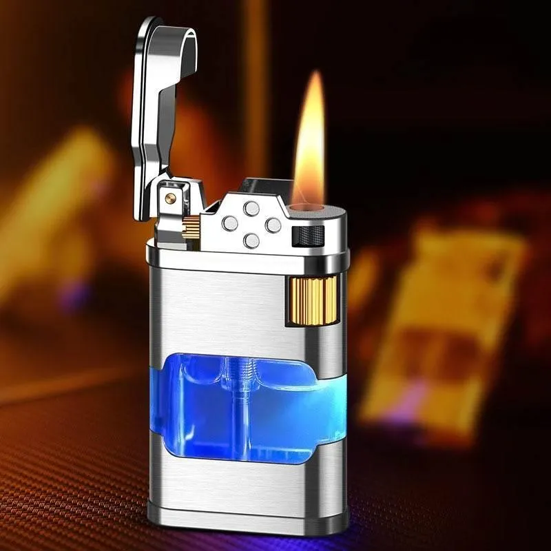 Windproof Gas Lighter - Blue Flame Metal Lighter