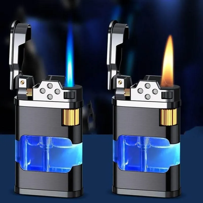 Windproof Gas Lighter - Blue Flame Metal Lighter