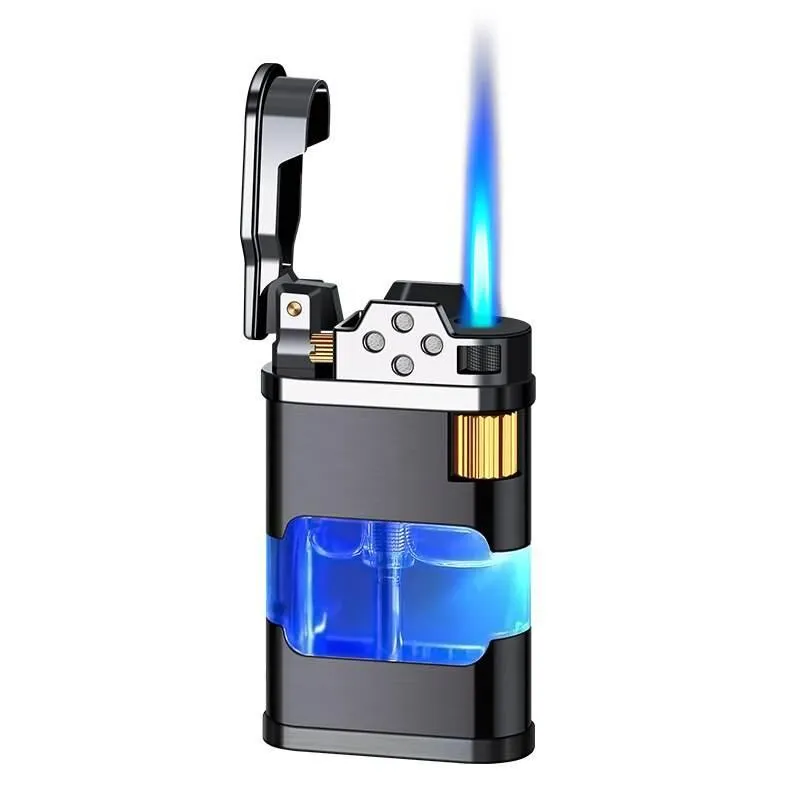 Windproof Gas Lighter - Blue Flame Metal Lighter