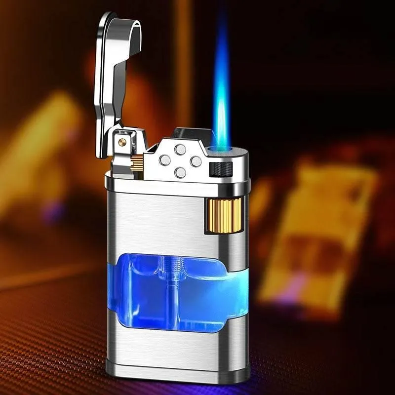 Windproof Gas Lighter - Blue Flame Metal Lighter