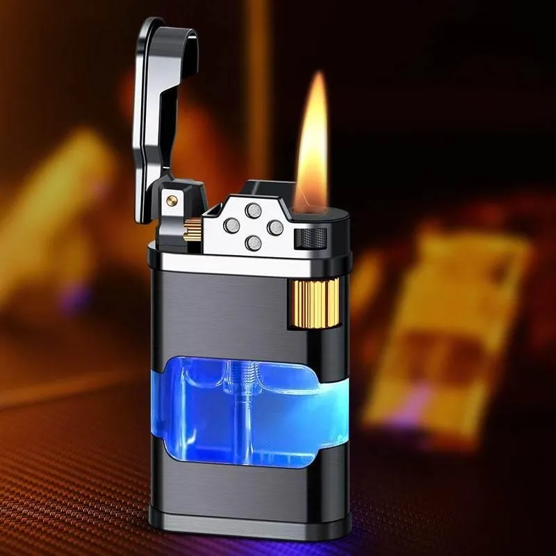 Windproof Gas Lighter - Blue Flame Metal Lighter