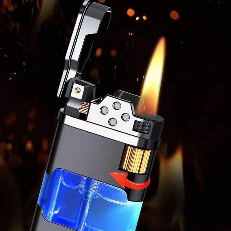 Windproof Gas Lighter - Blue Flame Metal Lighter