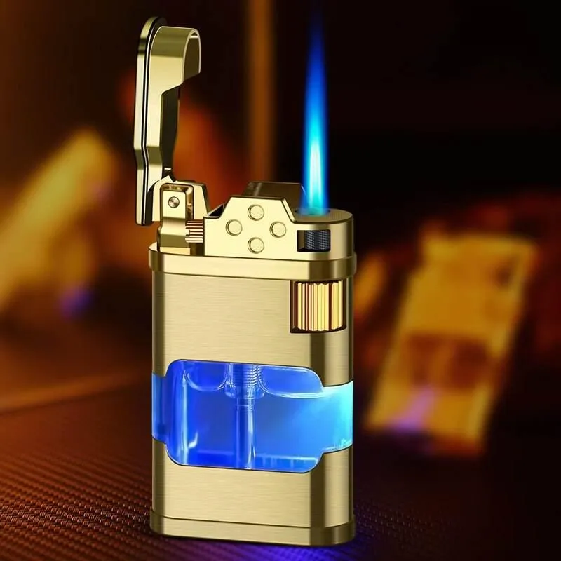 Windproof Gas Lighter - Blue Flame Metal Lighter