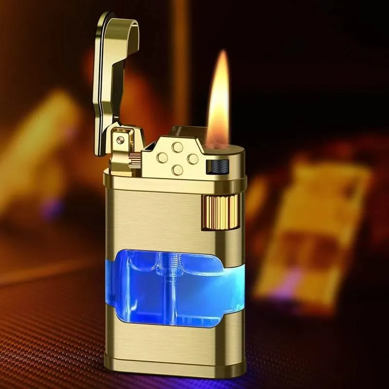 Windproof Gas Lighter - Blue Flame Metal Lighter