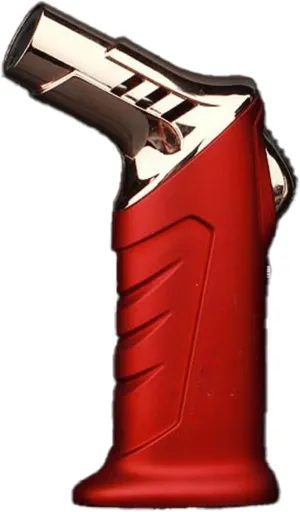Windproof Straight Torch Lighter, Adjustable Flame Size, Lockable Fire Key, Rechargeable Portable Lighter, Suitable for Men, Friends (No Fuel Included)(Red)