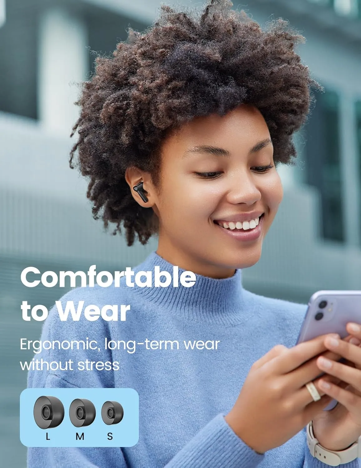Wireless Earbuds Bluetooth 5.3 Headphones 50H Playtime Deep Bass Stereo Ear Buds with Mic IPX7 Waterproof Comfort Lightweight in Ear Earphones for Pad Android/iOS Phones Gifts for Women Men