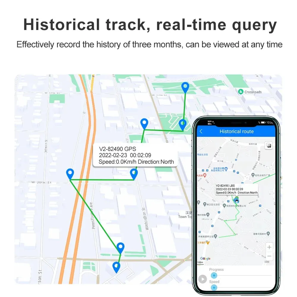 Wireless GPS Tracker Car 10000mAh 2G Vehicle GPS For Car Motorcycles Locator Waterproof Magnet Real-Time Online App Tracking