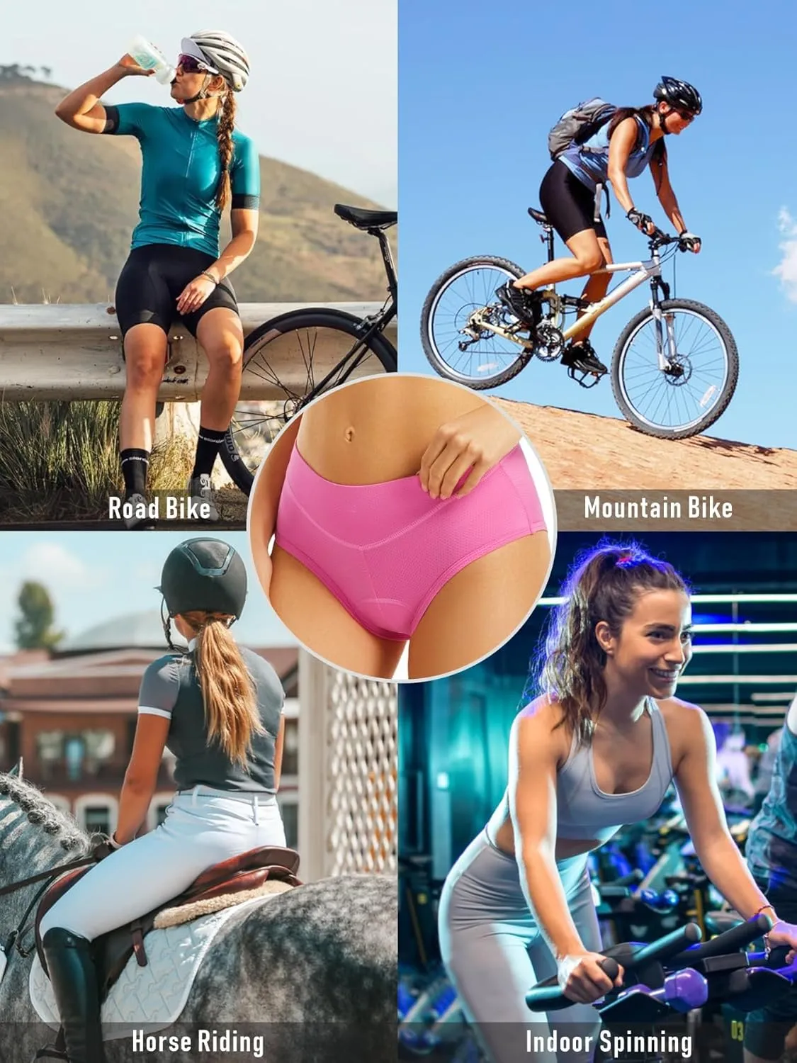 Women's Cycling Underwear 4D Padded Bike Shorts Lightweight Bicycle Biking Undershorts Breathable Ergonomic Design