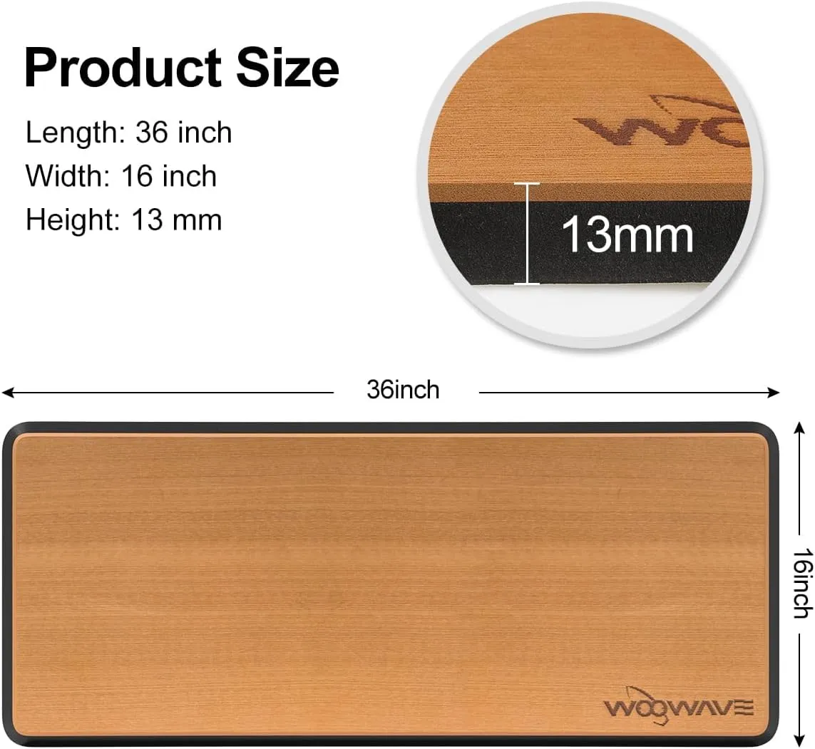WOOWAVE EVA Helm Station Pad with Adhesive Backing Non Slip Boat Standing Mat 13mm Foam Boat Helm Pad for RV Sea Deck 36 inches X 16 inches, Teak