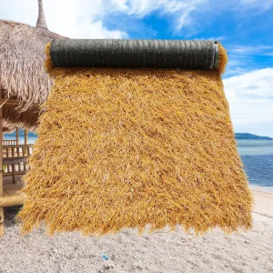 XLX TURF Mexican Artificial Thatch Straw Roof Decoraions 10 ft x 15.74 in, Fireproof Synthetic Palm Thatch Roll, Palapa Thatch Roofing, Duck Blinds Grass