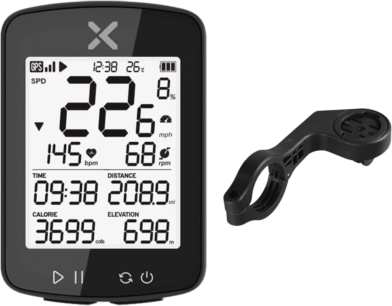 XOSS G  Gen2 GPS Bike Computer ANT / Bluetooth IPX7 Waterproof Cycling Computer Rechargeable Bicycle Speedometer Odometer with 2.2 inch LCD Screen, 28 hrs Long Battery Life Fits All Bikes