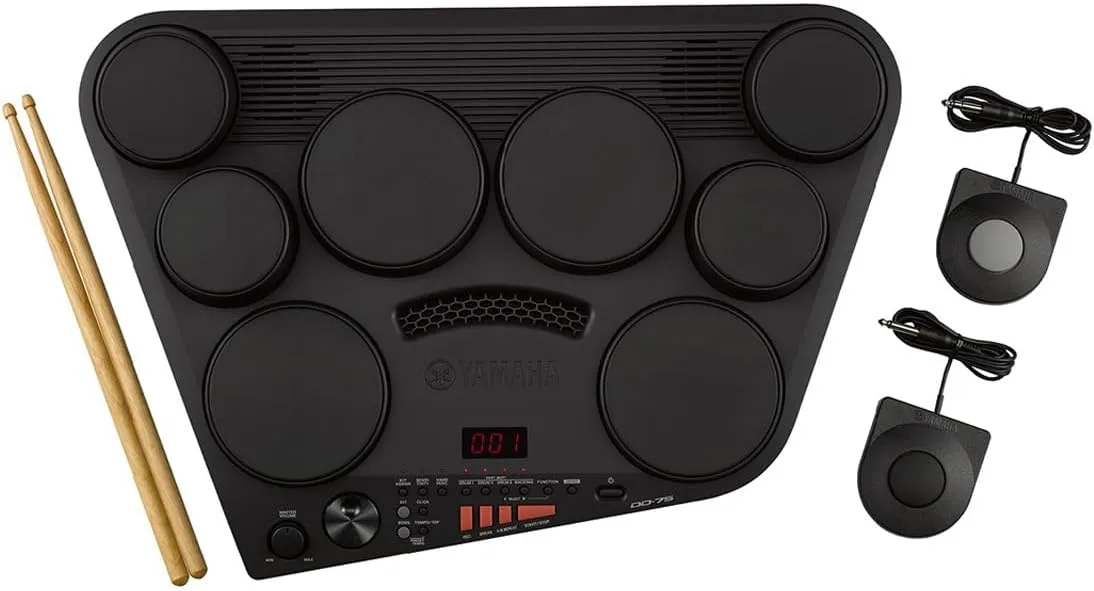 Yamaha DD75 Portable Digital Drums with 2 Pedals, Drumsticks and PA130 Power Adapter