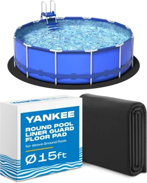 Yankee Pool Liner Pad, 15 Ft Round Puncture Proof Pool Mat, Above Ground Pool Liner Protector Against Tearing, Grass, Under Pad to Prolong Swimming Pool Liner Life