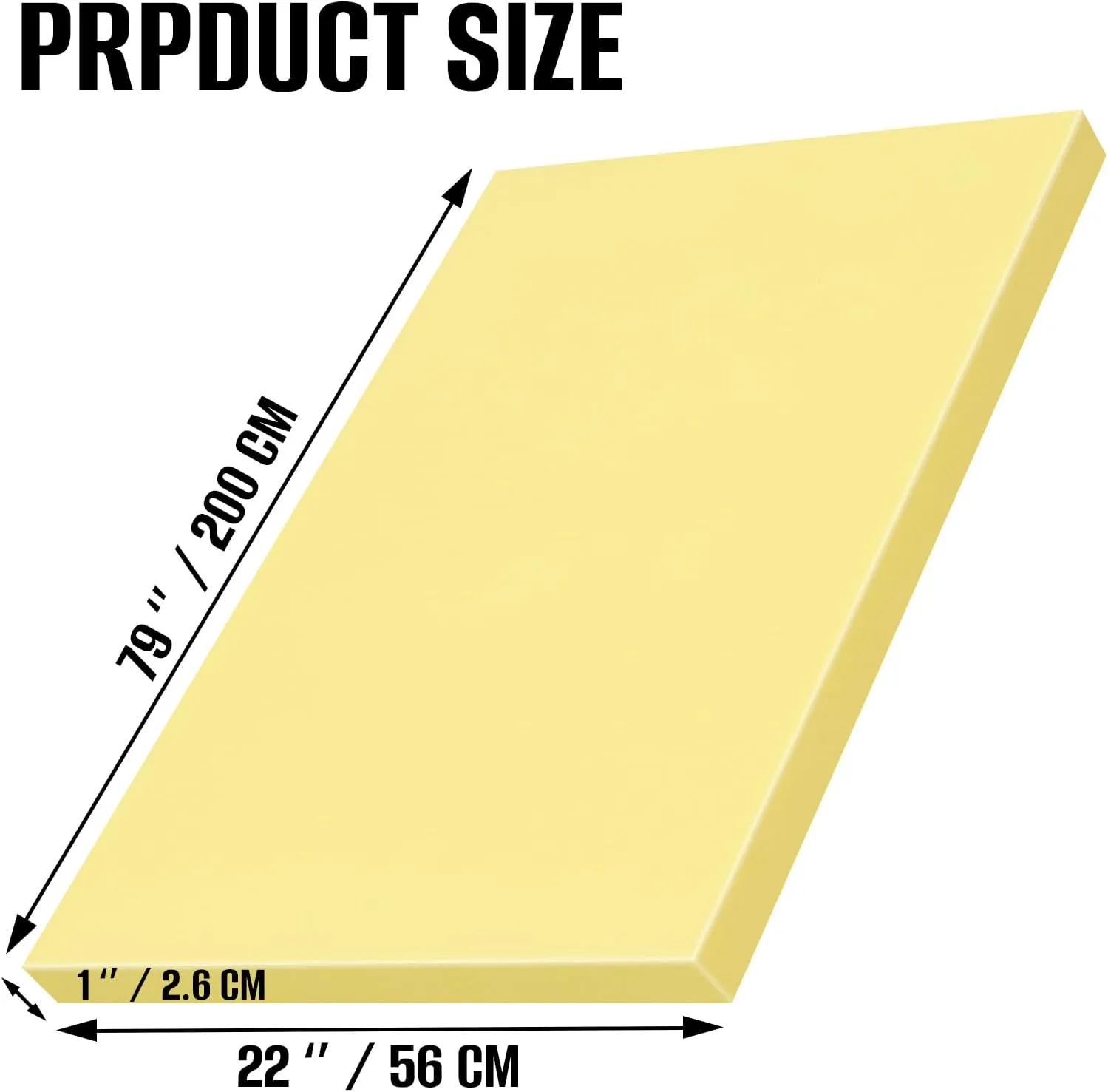 Yellow Foam Board, High-Density Upholstery Foam for Couch Cushion Replacement, Foam Padding for Cushions, Furniture, and DIY Projects, Durable Foam Pad for Chairs, Sofas, and Egg Crate Foam Inserts
