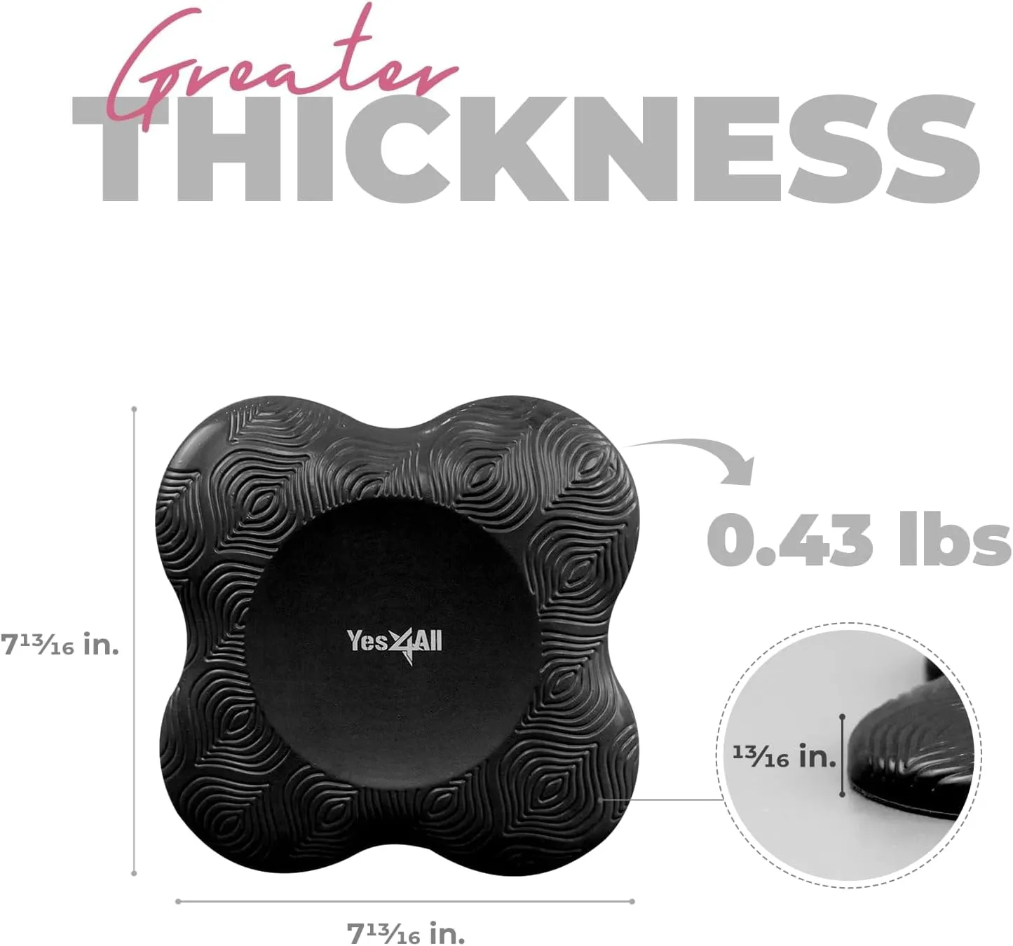 Yes4All 2PCS Yoga Knee Pads Extra Thick, Yoga Kneeling Pad for Pilates Exercise, 13/16 Inches Cushion Knees Elbow Mat Supplies for Women Men Fitness Travel