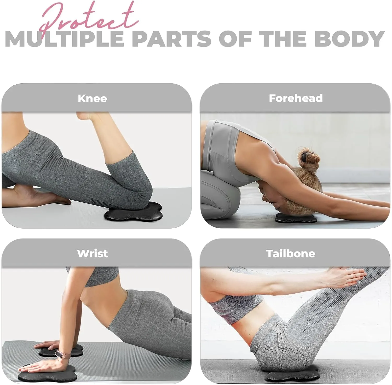 Yes4All 2PCS Yoga Knee Pads Extra Thick, Yoga Kneeling Pad for Pilates Exercise, 13/16 Inches Cushion Knees Elbow Mat Supplies for Women Men Fitness Travel