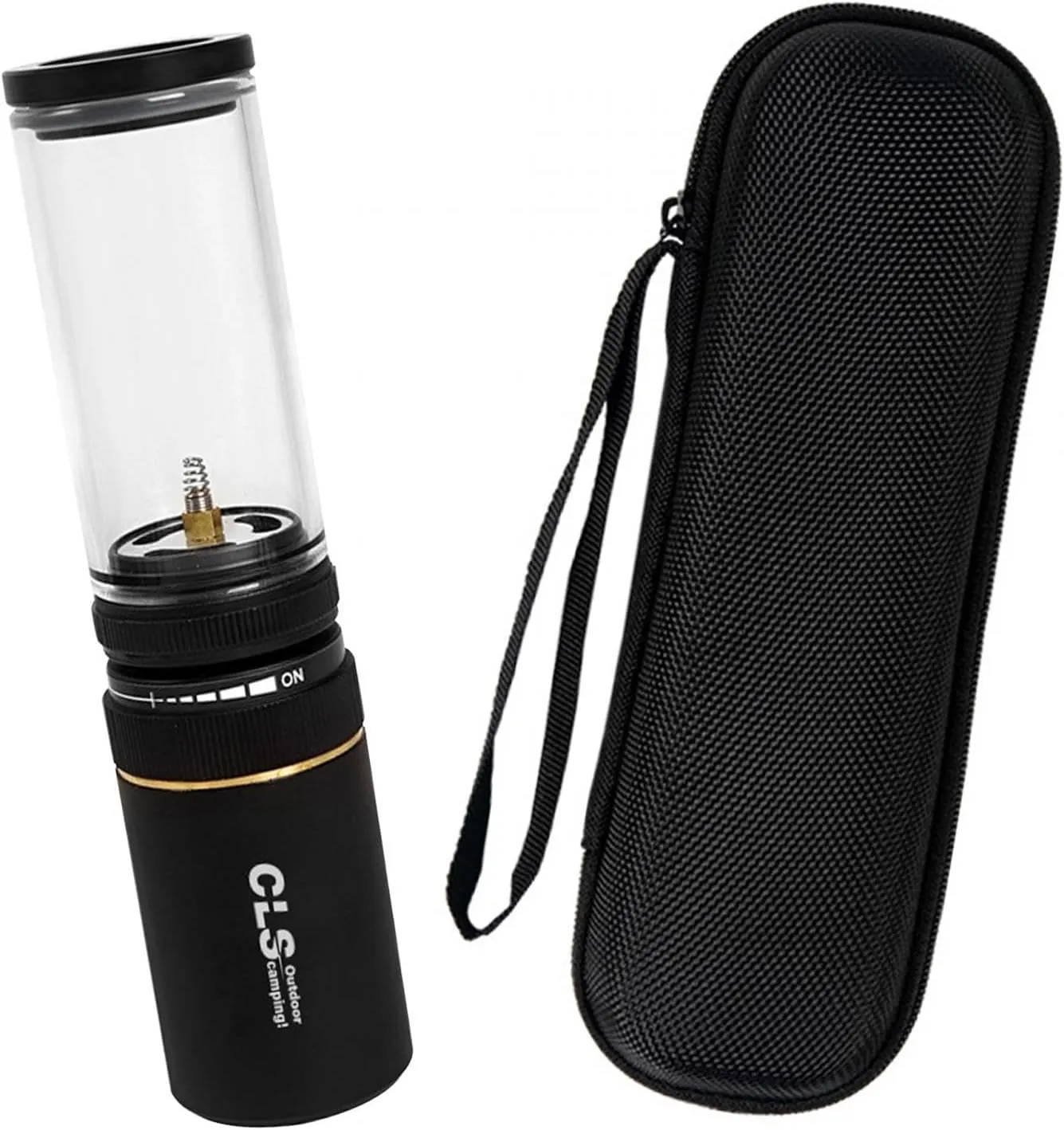 Yiju Portable Gas Lantern, Camping Light with Windproof Design, Ideal for Outdoor Activities, Black