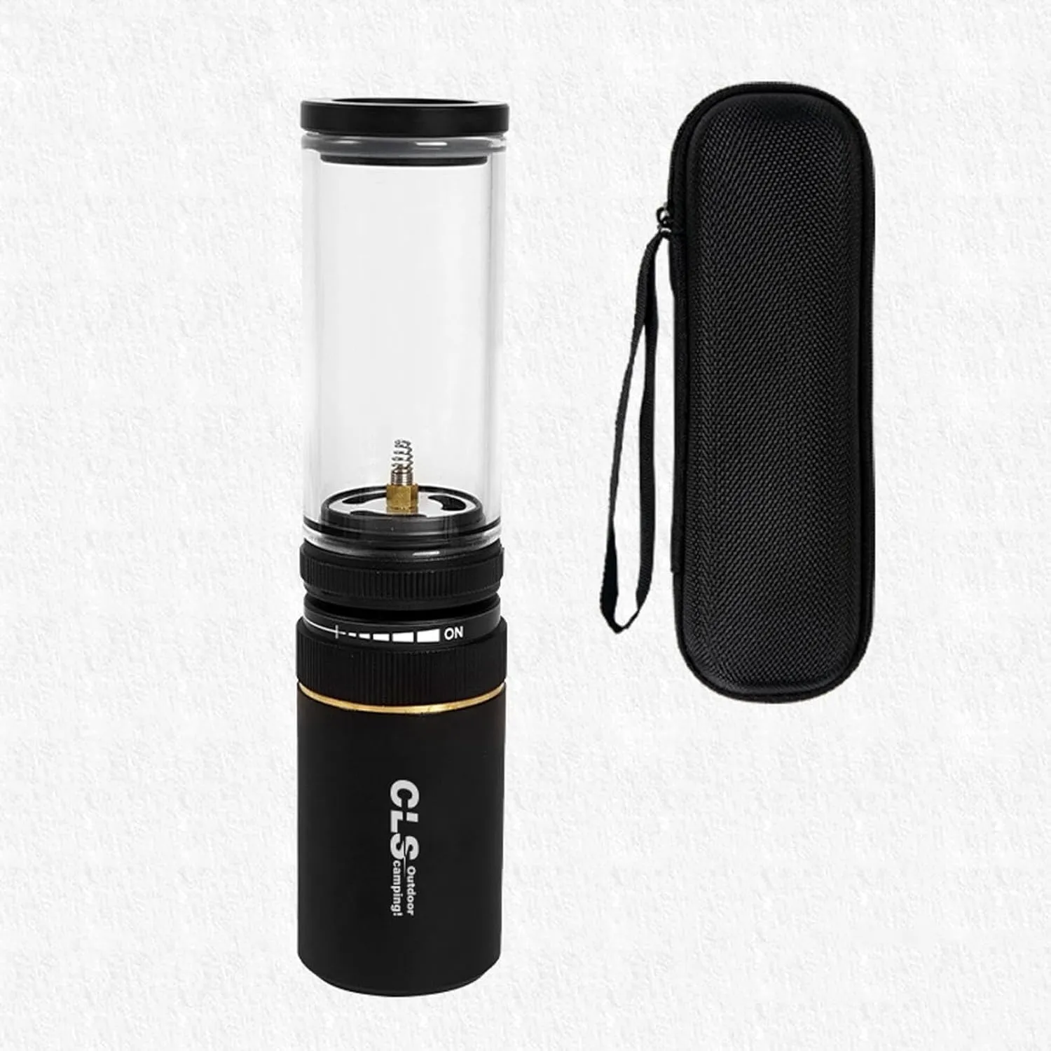 Yiju Portable Gas Lantern, Camping Light with Windproof Design, Ideal for Outdoor Activities, Black