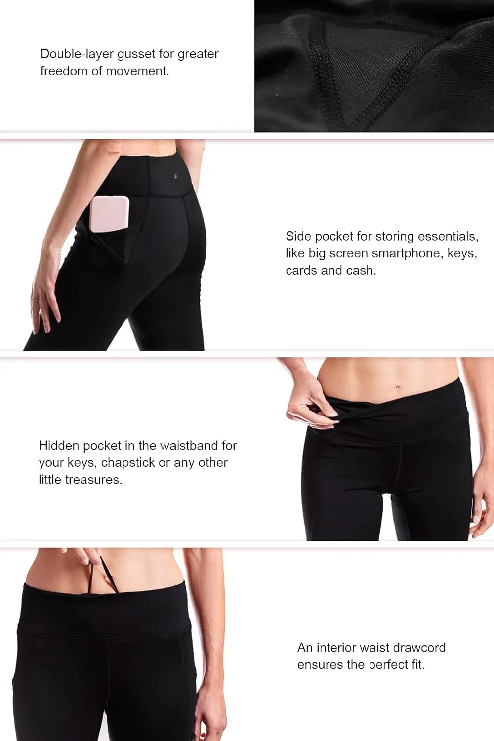 Yogipace,Women's 25"/28"/31"/34"/36" Water Resistant Thick Thermal Fleece Lined Leggings
