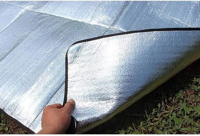 YYET Camping Mat Foam Foil Blanket for Camping Foam Pad Insulating Foil Mat Sleeping Tent Pad Thermal Mattress Mat Pad Waterproof Aluminum Camping mat Reflecting Heat