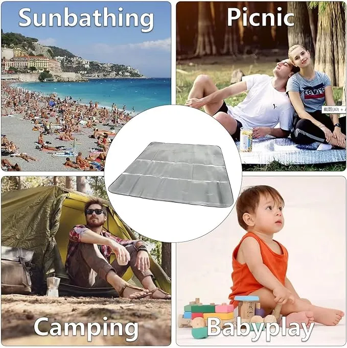 YYET Camping Mat Foam Foil Blanket for Camping Foam Pad Insulating Foil Mat Sleeping Tent Pad Thermal Mattress Mat Pad Waterproof Aluminum Camping mat Reflecting Heat