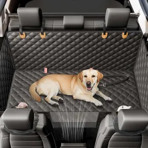 Zanch 2025 Upgraded Dog Car Seat Cover, 400 lbs Heavy Duty Hard Bottom, Waterproof & Anti-Scratch Back Seat Protector, Nonslip Pet Hammock Extender for Cars, SUV, Trucks, Standard-Orange
